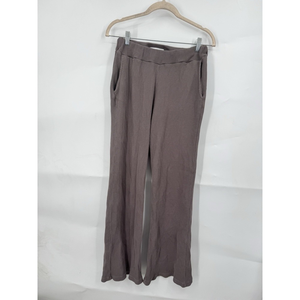 TALENTLESS Women Small Waffle Casual Neutral Lounge Pants in Porcini Minimalist‎